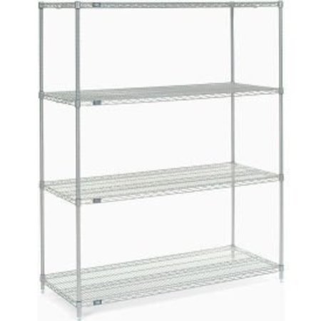 GLOBAL EQUIPMENT Nexel    Poly-Z-Brite    Wire Shelving Starter 54"W x 18"D x 54"H 18545Z